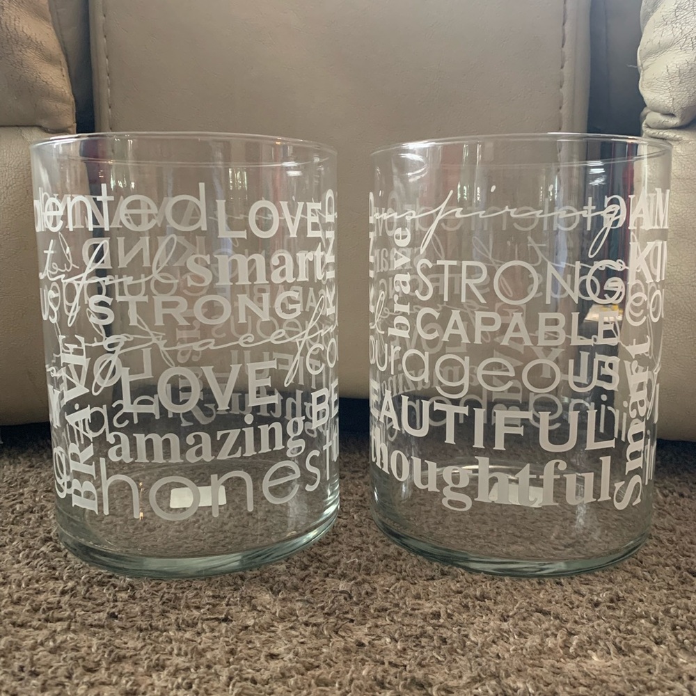 Inspirational Glass Candle Holders set